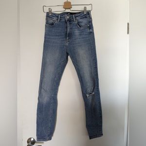Zara blue high waisted skinny jeans in size 36